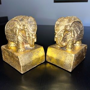 Chinese brass Fengshui Elephant book ends